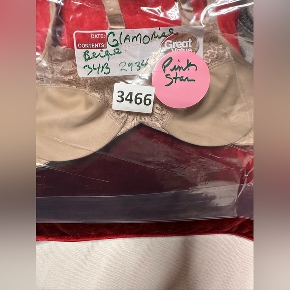 Glamorise BRA 34B Beige Wide Straps Low Cut WonderWire Lace Underwire 3466 PS - Picture 9 of 11